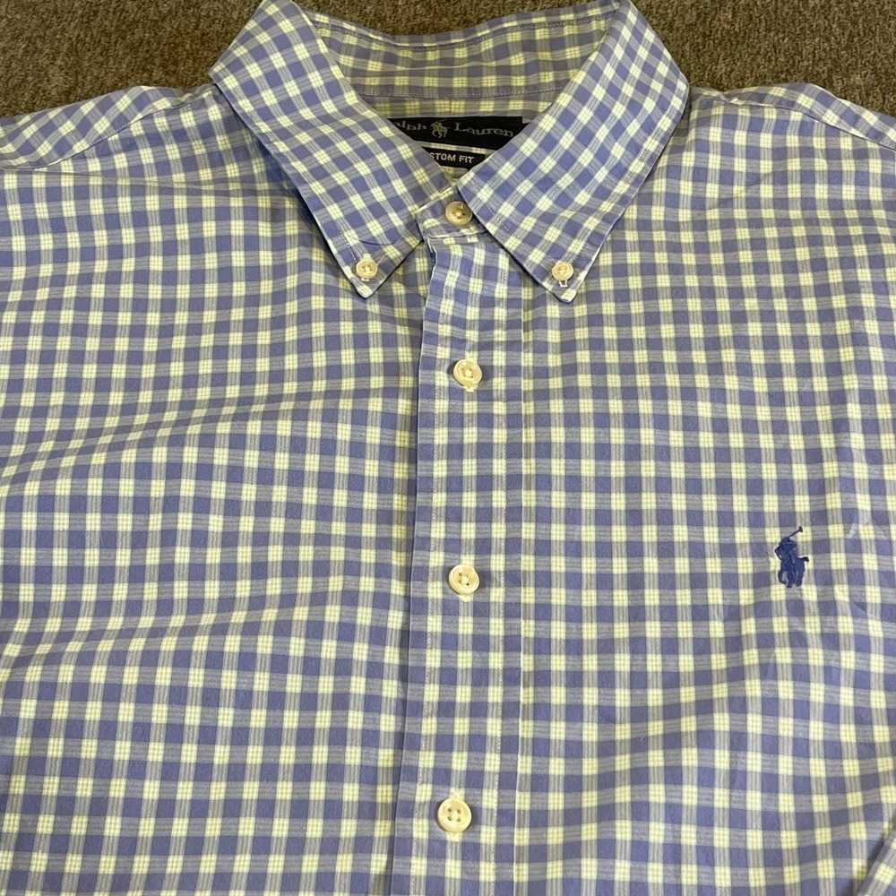 Ralph‎ Lauren Gingham Button Down Shirt Custom Fit XXL